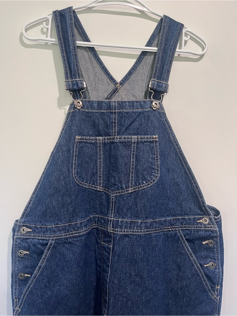Vintage 90s Blue Denim Overall Dress 100% Cotton Maxi/Midi Dress Cargo